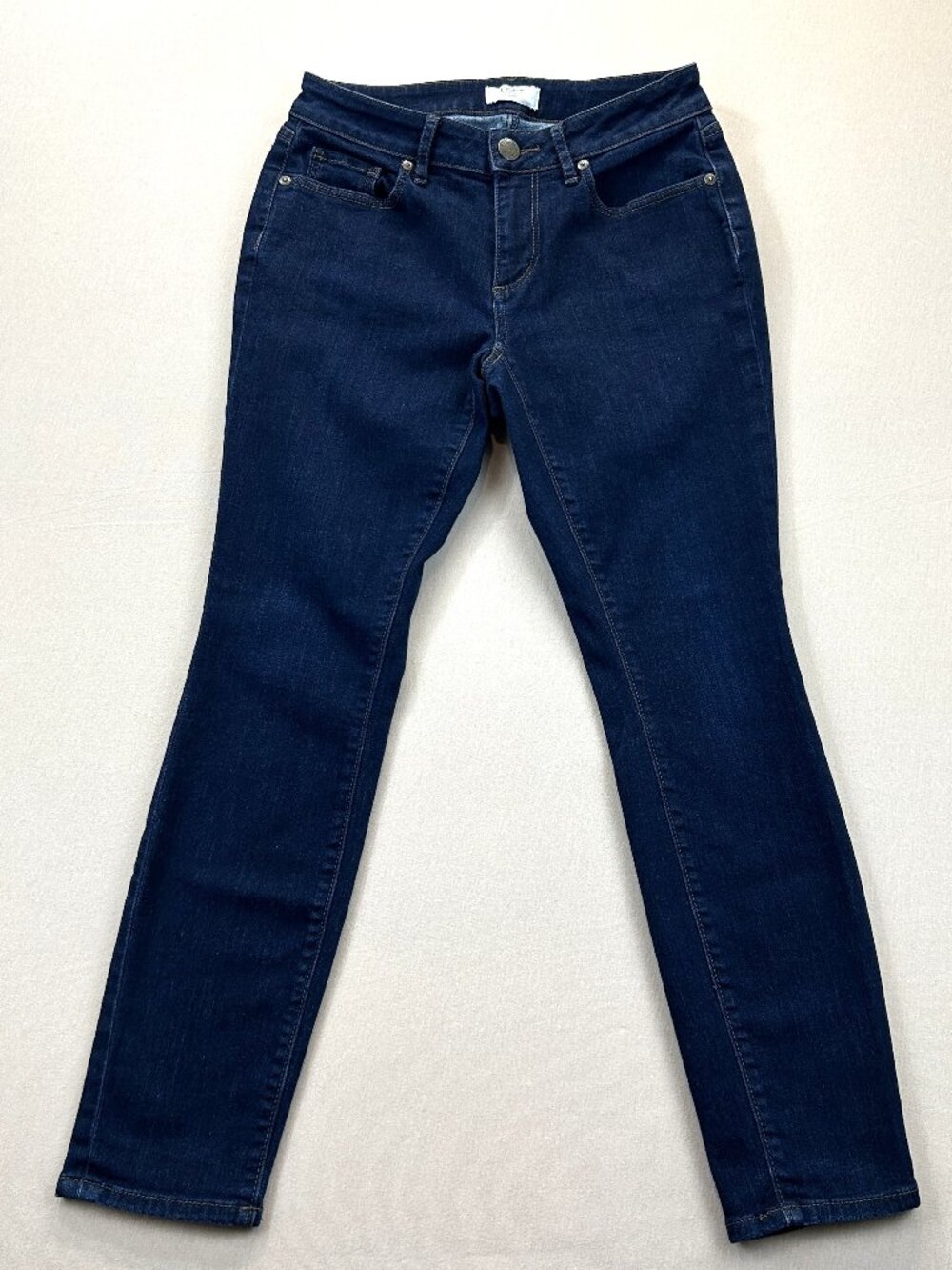 LOFT Outlet Petite Jeans Womens Size 2 Blue Denim Dark Wash Curvy Skinny Stretch